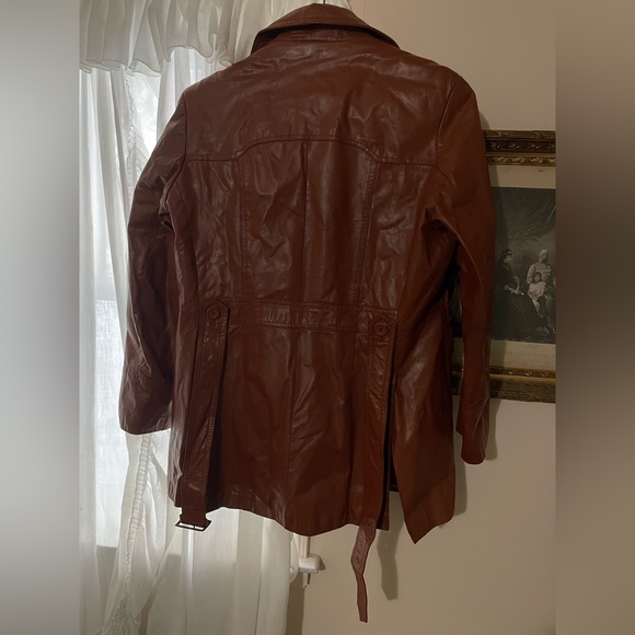 Martini Cognac Brown Leather Jacket with Removable Faux Fur Lining - Picture 2 of 15